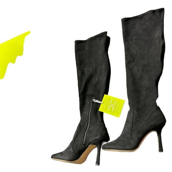 GIANNI BINI MAKAYE wide or slim calf suede tall boots w kitten heel NWT - Picture 5 of 7